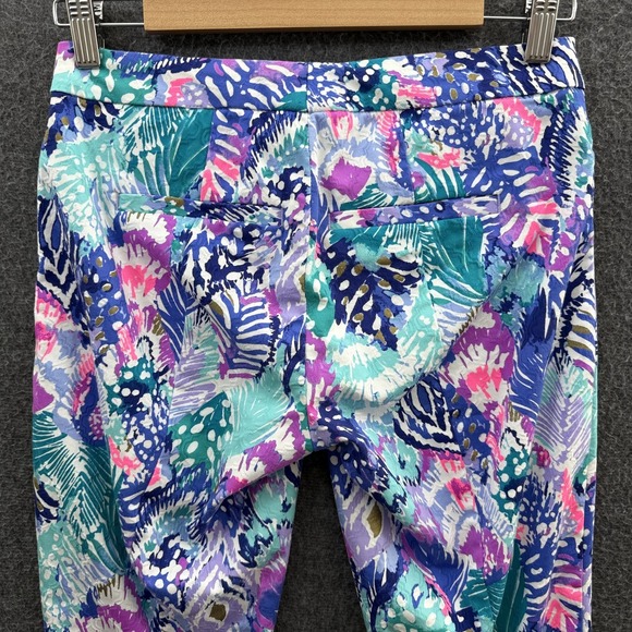 Lilly Pulitzer Pant Womens 0 Quill Out Kelly Skinny Ankle Crop Textured 12816‎ - Picture 4 of 12